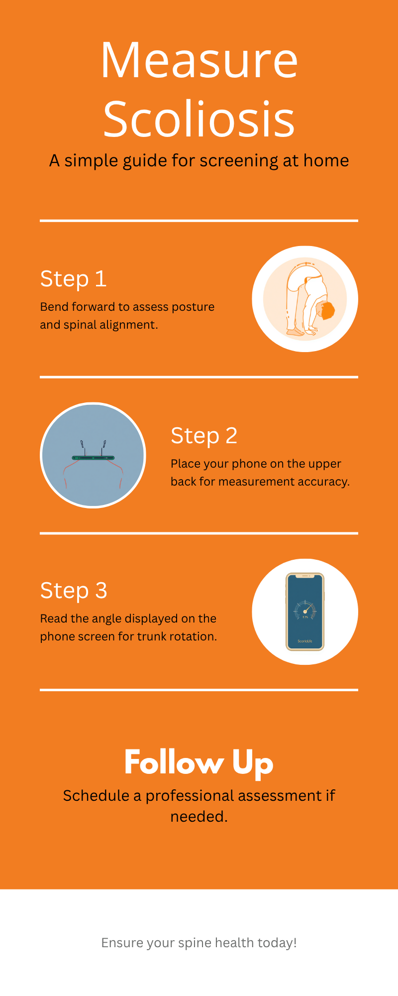 How to measure scoliosis in 4 steps with the Scoliometer app